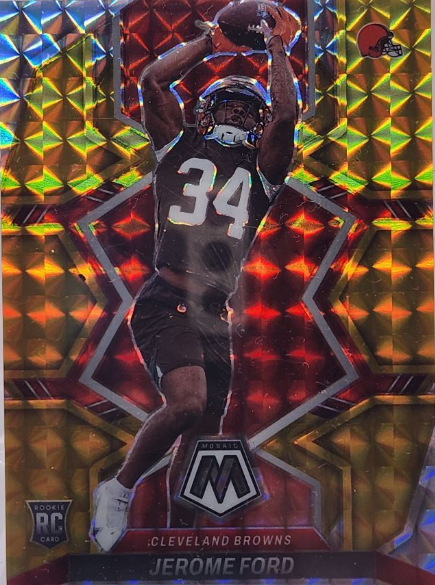 2022 Mosaic Rookie Gold Prizm Browns Jerome Ford RC /10