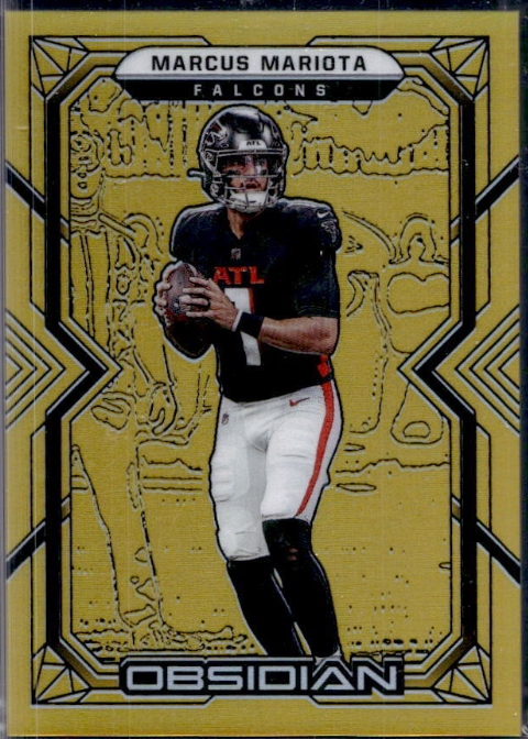 2022 Obsidian Marcus Mariota Gold Flood Electric Etch #/10 Falcons