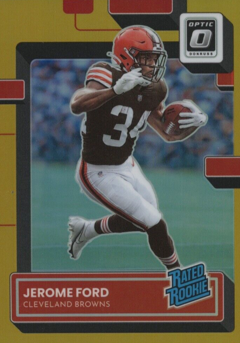 2022 Optic Jerome Ford Rated Rookie GOLD PRIZM /10