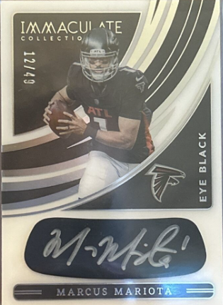 2022 Panini Immaculate Marcus Mariota Eye Black Silver Ink Auto