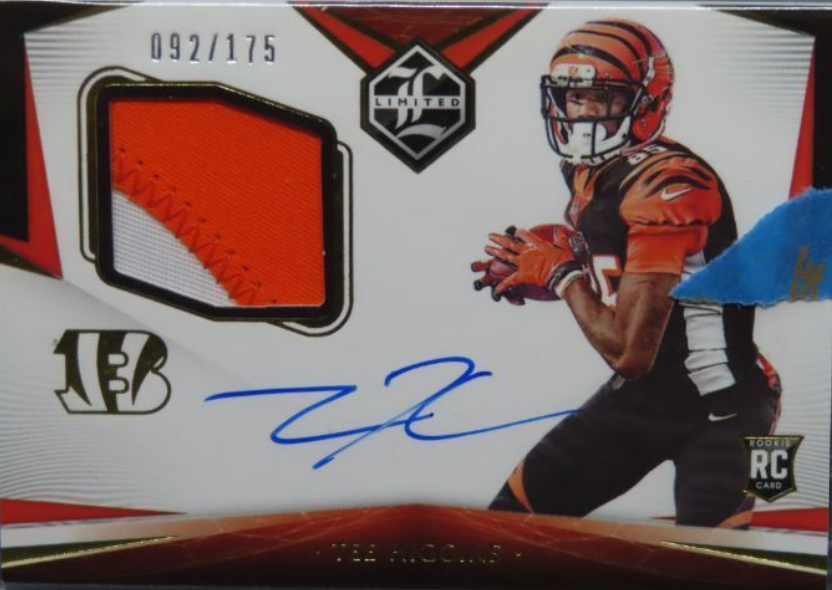 2022 Panini Limited Tee Higgins RPA Rookie Jersey Patch Auto RC #092/175 Bengals