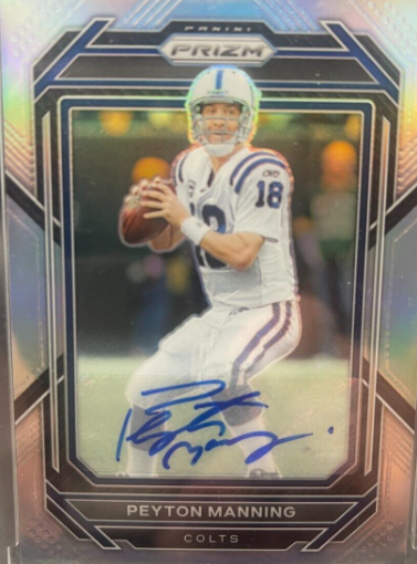 2022 Panini Prizm Football PEYTON MANNING Auto Silver Prizm #129