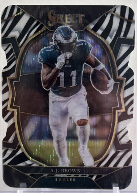 2022 Panini Select A.J. BROWN #81 Concourse ZEBRA Prizm Die-Cut EAGLES