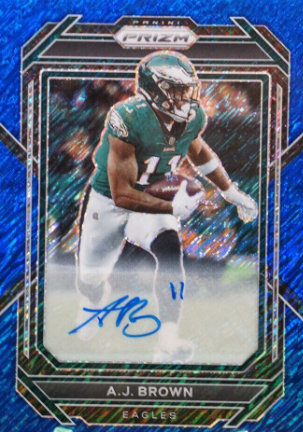 2022 Prizm Base Autographs Prizm Blue Shimmer SSP /10 #236 A.J. Brown Auto TS8