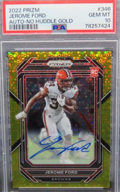 2022 Prizm Jerome Ford No Huddle Gold Prizm Rookie Auto RC