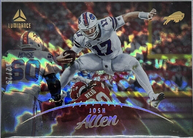 2023 Panini Luminance Josh Allen “Hurdle” Horizontal Red 12/25 SP