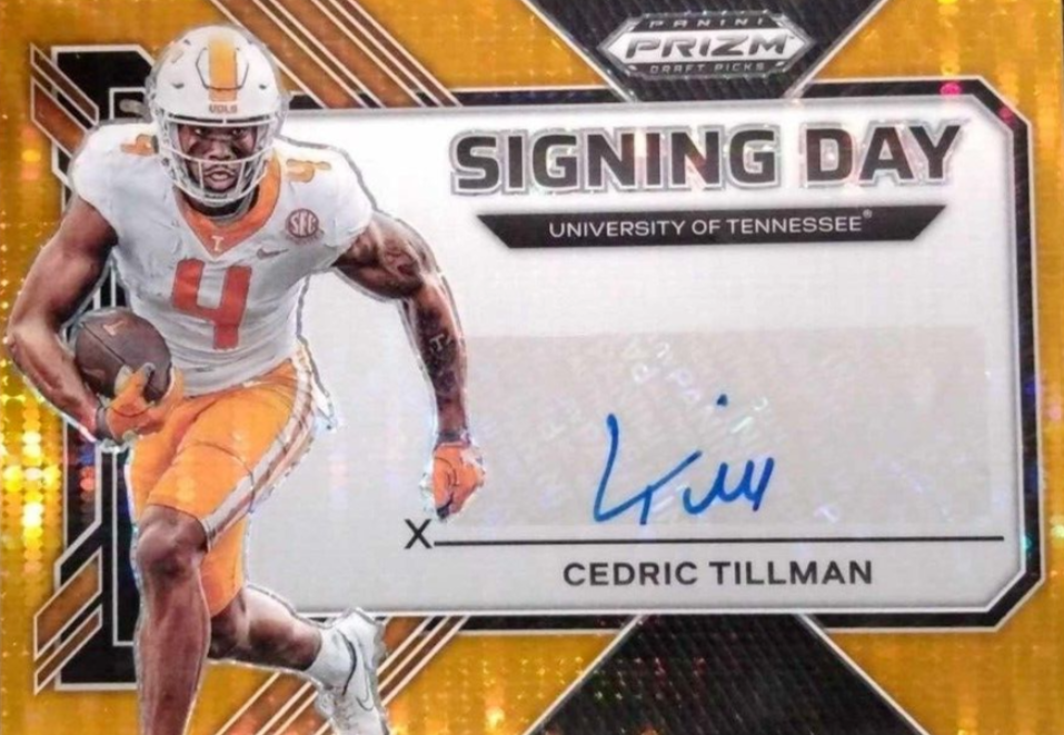 2023 Prizm Draft Cedric Tillman 30/30 Orange Pulsar Prizm Auto Rookie BROWNS