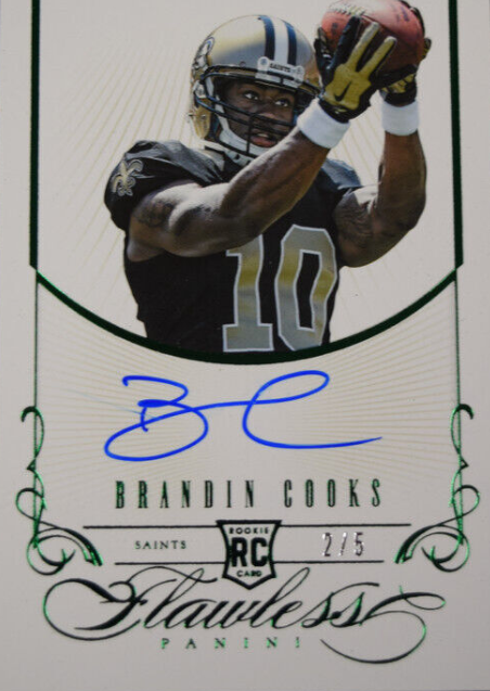 Brandin Cooks 2014 Panini Flawless #7 Rookie Autographs Signature Emerald /5