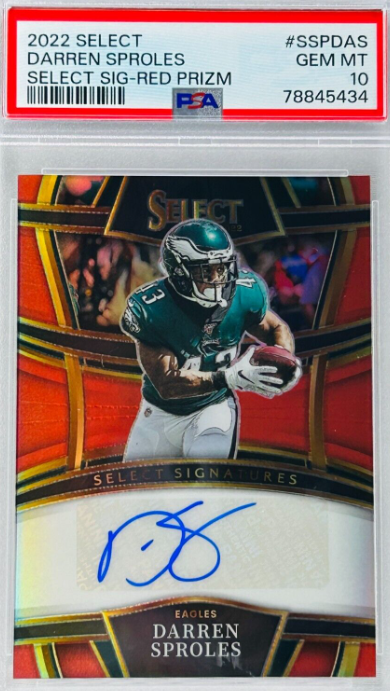 Darren Sproles 2022 Select Signatures Red Prizm Auto