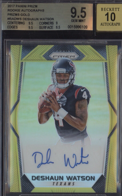 Deshaun Watson BGS 9.5 2017 Panini Prizm Rookie Auto Gold Prizms RC Gem