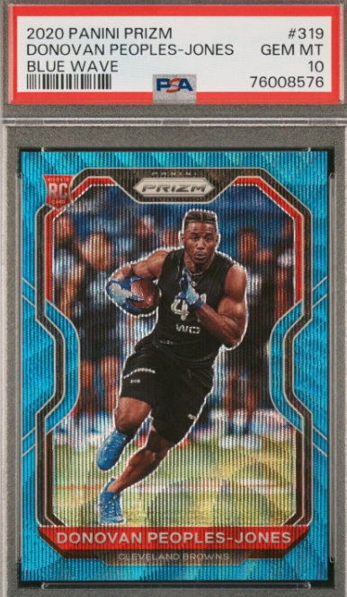 Donovan Peoples-Jones PSA 10 GEM MT 2020 Prizm Rookie BLUE Wave Prizm RC /199