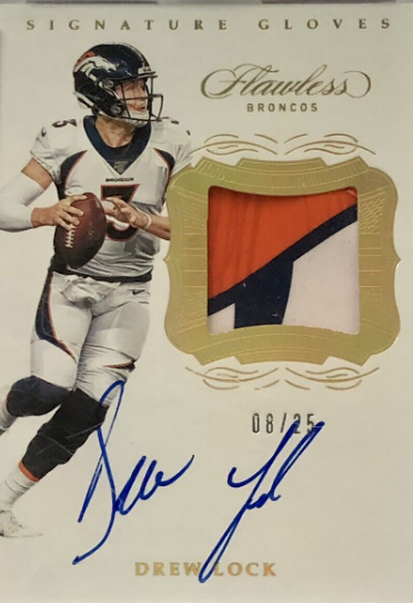 Drew Lock 2019 Flawless Signature Gloves Rookie Auto