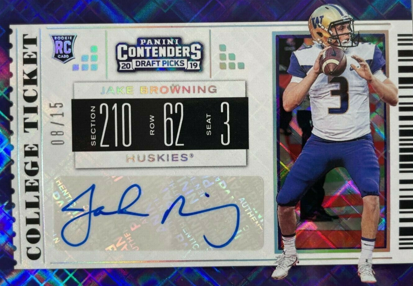 Jake Browning 2019 Contenders Draft Picks Diamond Ticket AUTO