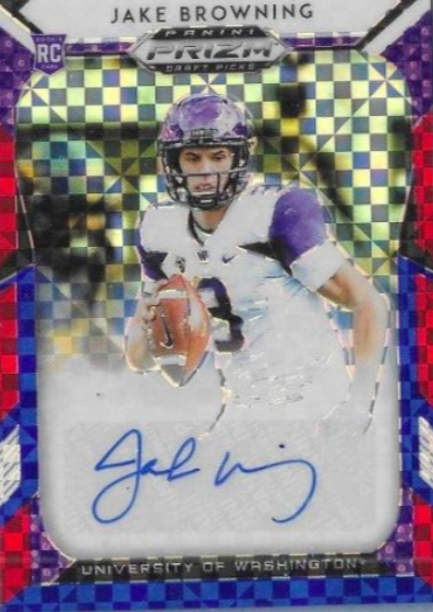 Jake Browning 2019 Prizm Draft Red White & Blue Prizm Auto