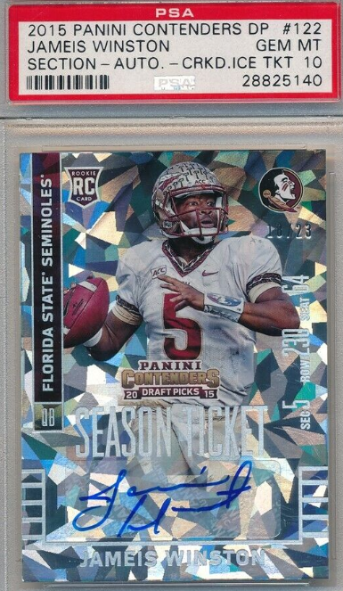 Jameis Winston 2015 Panini Contenders RC Cracked Ice Auto 