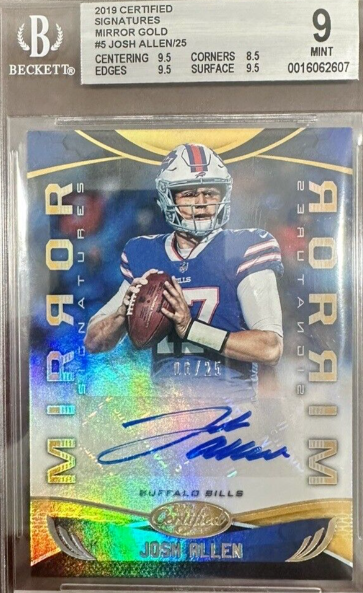 Josh Allen 2019 Panini Certified # MI-JO Mirror Gold Auto 6/25