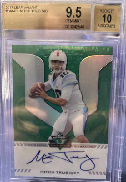 Mitch Trubisky 2017 Leaf Valiant Green Auto