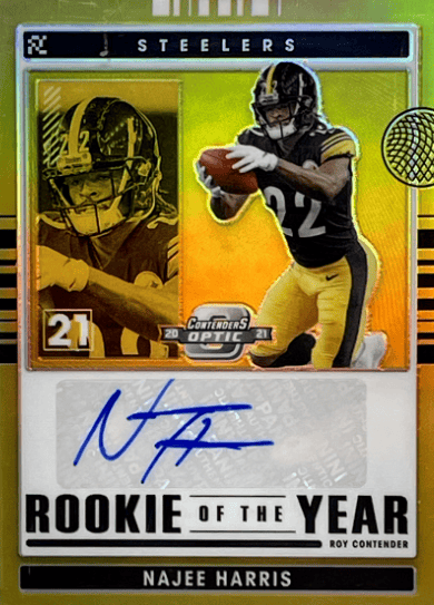 Najee Harris 2021 Contenders Optic Rookie Of The Year Gold /5 Auto