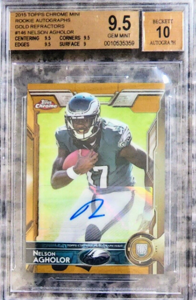 Nelson Agholor 2015 Topps Chrome Mini Gold Refractor Auto RC/10