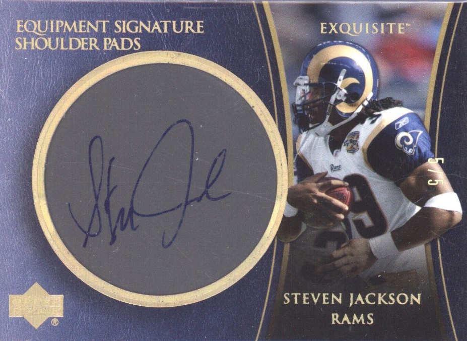 Steven Jackson 2005 UD Exqusite Collection #EEP-SJ Shoulder Pads Patch Auto