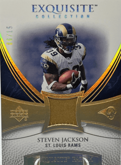 Steven Jackson 2007 Upper Deck Exquisite Patch Game Worn Jersey 06/15 Rams RB