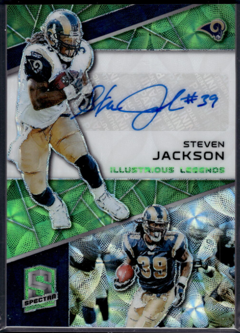 Steven Jackson 2019 Panini Spectra Legends Green Prizm Autograph Card