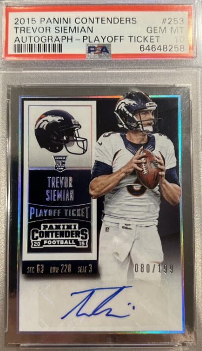 Trevor Siemian 2015 Panini Contenders Playoff Ticket Rookie Auto