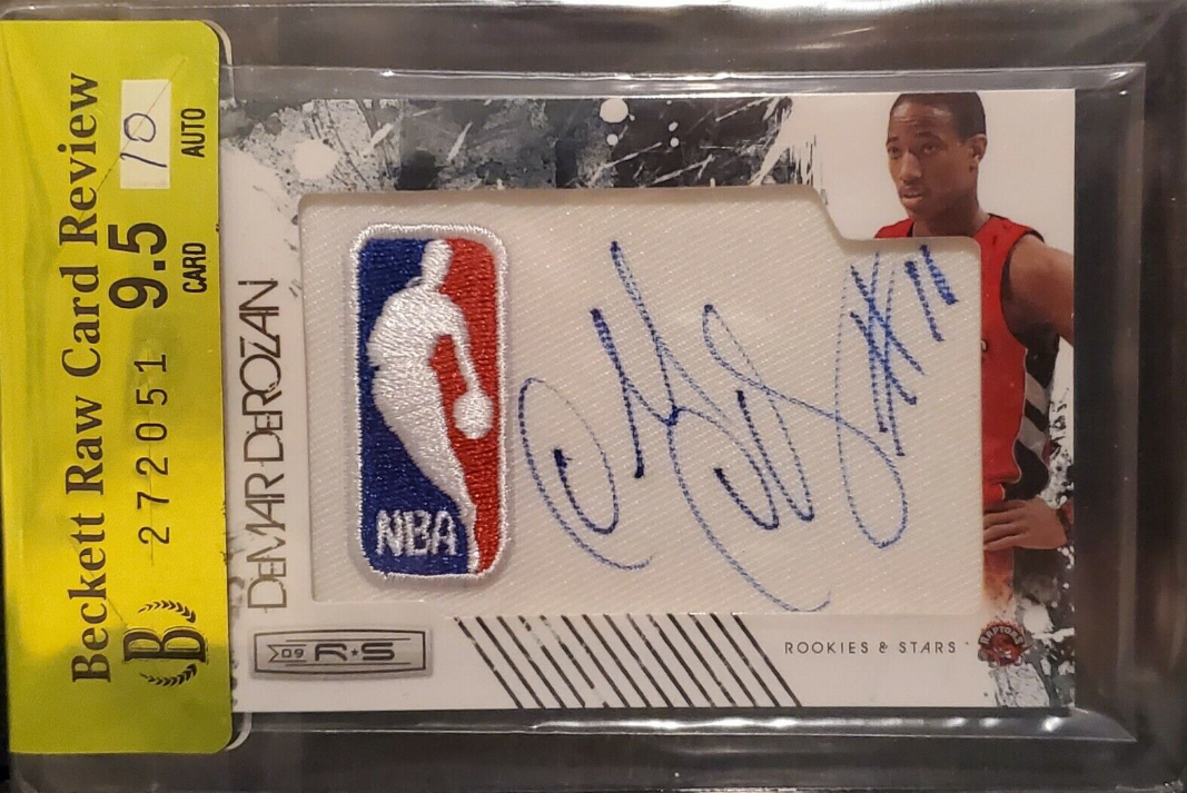 2009-10 Demar Derozan Rookies & Stars Logoman 1/1 Rookie RC Patch Auto BGS 9.5