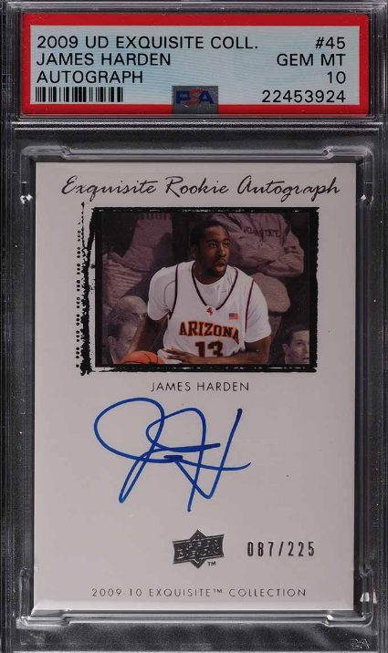 2009 Exquisite Collection James Harden ROOKIE RC AUTO /225 #45 PSA 10 GEM MINT