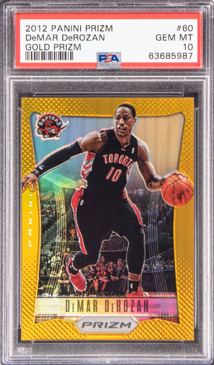 2012-13 Panini Prizm Gold Prizm #60 DeMar DeRozan (#03/10) PSA GEM MT 10 Pop 2