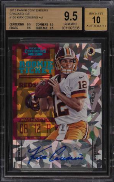 2012 Panini Contenders Cracked Ice Kirk Cousins ROOKIE AUTO /20 BGS 9.5