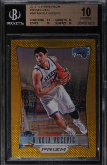 2012 Panini Prizm Gold Prizms Nikola Vucevic /10 ROOKIE RC #267 BGS 10 PRISTINE