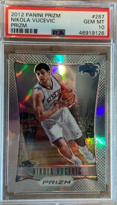 2012 Panini Prizm Nikola Vucevic Rookie Silver Prizm PSA 10 Gem Mint.