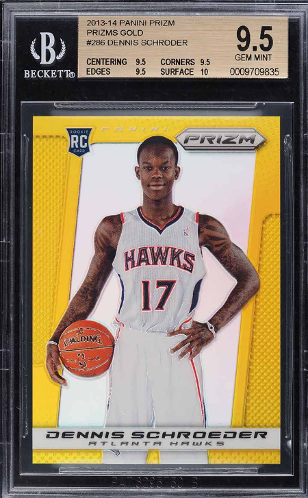 2013 Panini Prizm Gold Prizms Dennis Schroder ROOKIE /10 #286 BGS 9.5 GEM MINT