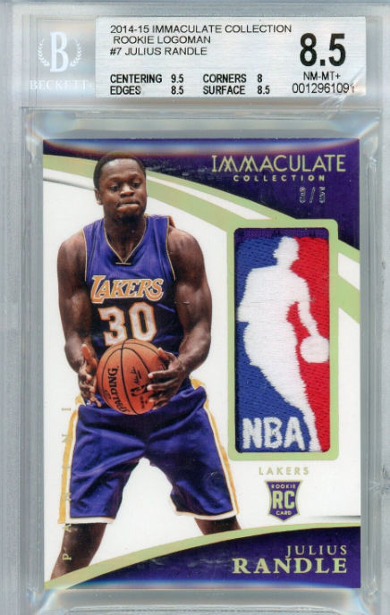 2014-15 Panini Immaculate Julius Randle Rookie Logoman RC /5 BGS 8.5 w/ 9.5