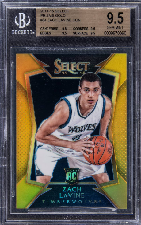 2014-15 Panini Select Gold Prizm #84 Zach LaVine Rookie Card