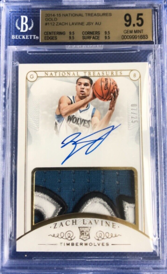 2014-15 Zach Lavine National Treasures Bgs 9.5 Rpa 07/25