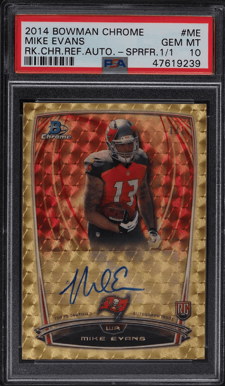 2014 Bowman Chrome Superfractor Mike Evans ROOKIE RC AUTO 1/1 #ME PSA 10 GEM