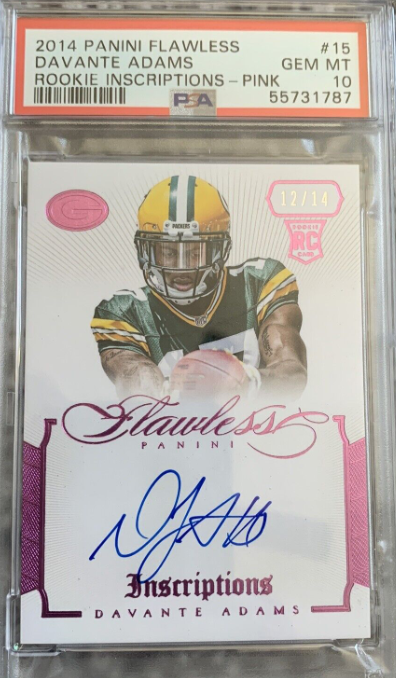 2014 Davante Adams Panini Flawless ROOKIE Inscriptions Pink Auto /14 PSA 10