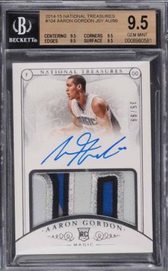 2014 National Treasures Aaron Gordon ROOKIE PATCH AUTO