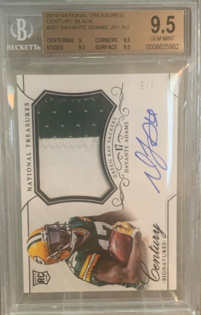 2014 National Treasures RPA Century Black Davante Adams Auto BGS 9.5 Auto 10