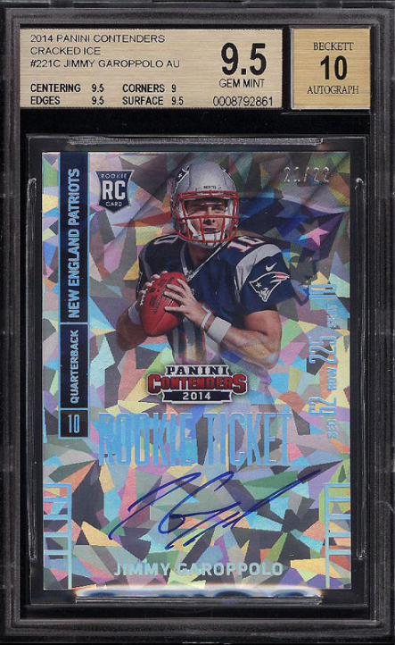 2014 Panini Contenders Cracked Ice Jimmy Garoppolo RC AUTO /22 BGS 9.5