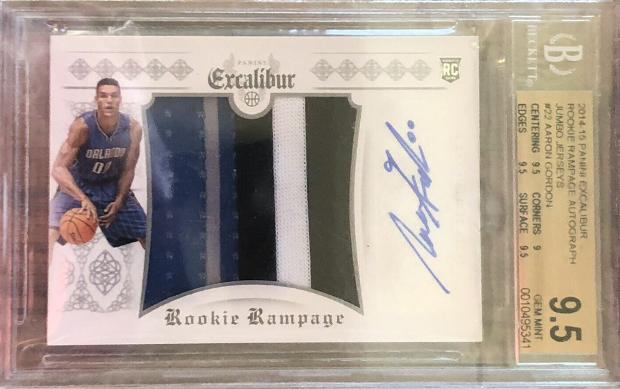 2014 Panini Excalibur Patch Auto Aaron Gordon Rookie Bvg 9.5