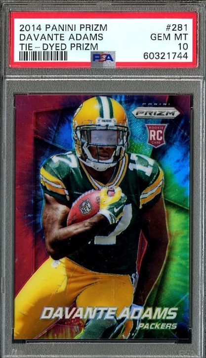 2014 Panini Prizm Davante Adams RC Rookie Tie Dye Prizm 5/25 PSA 10 Gem Mint 