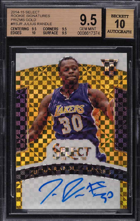 2014 Select Gold Prizm Julius Randle ROOKIE RC AUTO 10/10 #RSJR BGS 9.5 GEM MINT