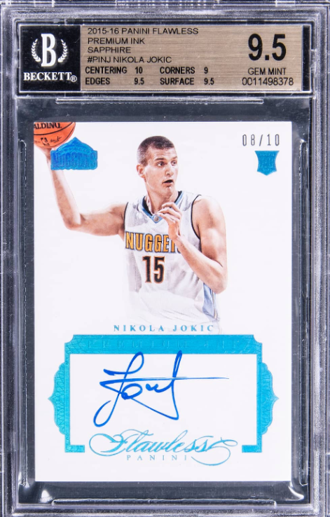 2015-16 Panini Flawless Premium Ink Sapphire #PI-NJ Nikola Jokic Signed Rookie Card 