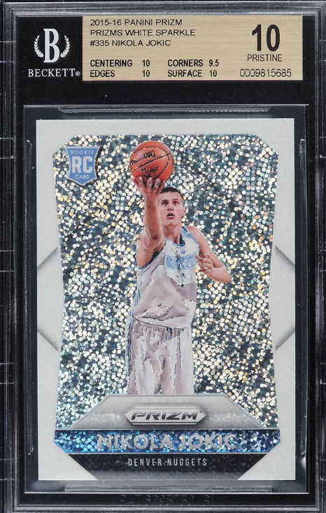 2015 Panini Prizm White Sparkle Nikola Jokic ROOKIE #335 BGS 10 PRISTINE