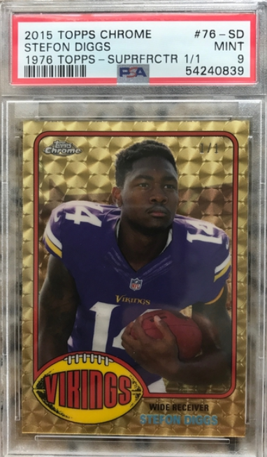 2015 Stefon Diggs Topps Chrome RC 1/1 Superfractor PSA 9