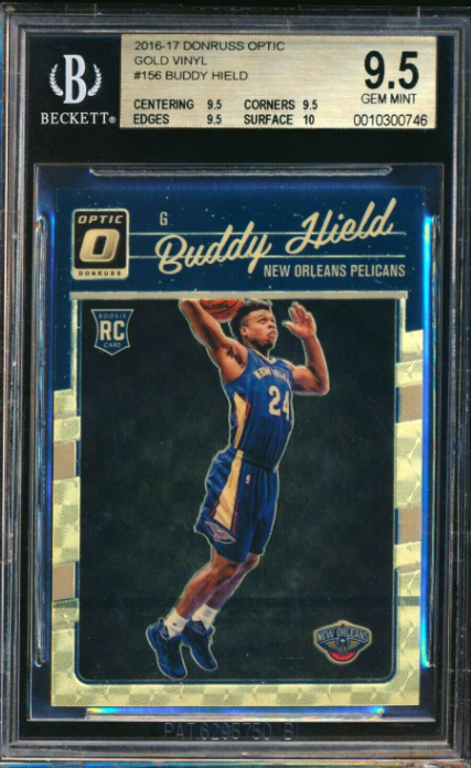 2016-17 Panini Donruss Optic #156 Buddy Hield Rc Gold Vinyl Prizm #1/1 Bgs 9.5