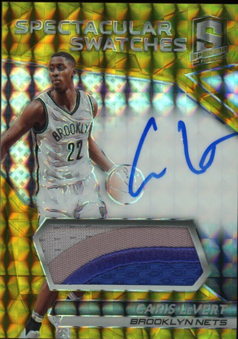 2016-17 Spectra CARIS LEVERT Rookie Card RC AUTO AUTOGRAPH PATCH GOLD #/10 SSP